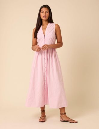 Nobody's Child Baby Pink Sleeveless Starlight Midi Dress