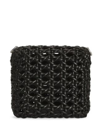 Dolce & Gabbana Hobo Bags - Woven Design Black Bag With Twist-Lock Closure And - Gr. unisize - in Schwarz - f&uuml;r Damen