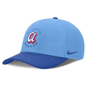 Nike Atlanta Braves City Connect Rise Nike Mens Dri-FIT MLB A-Frame Adjustable Hat in Blue | NB460K2PAW-NLH