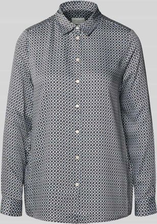 Milano Milano Italy Regular Fit Bluse aus Viskose im Allover-Look in Schoko, Größe 36