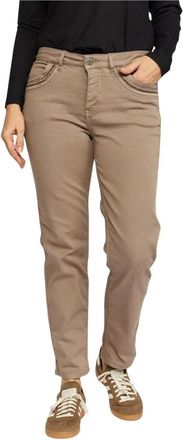 2-Biz Slim-fit Broeken - Dames - Slim Fit Broeken - Bruin - 2XL - Leer - Broeken