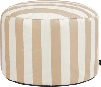 Icon Brand Puf reposapi&eacute;s redondo en tejido con estampado de rayas beige topo