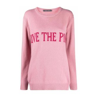 Alberta Ferretti Alberta Ferretti, Round-neck Knitwear, female, Pink, Size: S 1234 Maglia