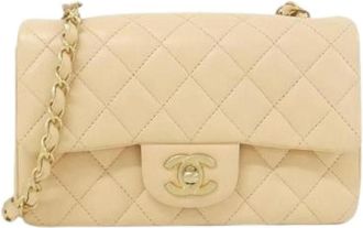 Chanel Pre-owned Lambskin Shoulder Bag - Dames - Vintage Schoudertas - Beige - ONE Size - Leer - Vintage