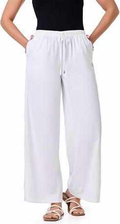 Coolibar Petra Wide Leg Pant In White