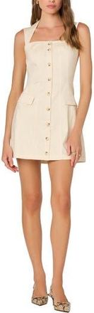 ASTR the Label Button Front Stretch Cotton Minidress in Off White at Nordstrom Rack, Size X-Small