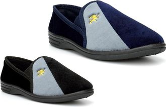 Generic Mens Carpet Slippers Size 6 Boys Slipper Size 14 Slip On Slippers Mens Slip On Slipper Extra Large Extra Large Sizes Sizes 6-14 Black/Navy 12 UK