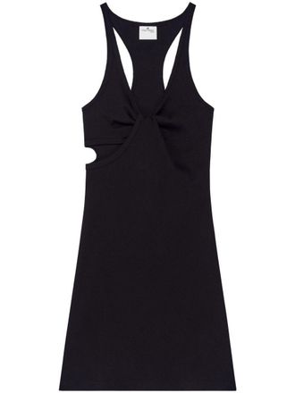 Courrèges Mini Black Cotton Dress With Cut-Out Detail
