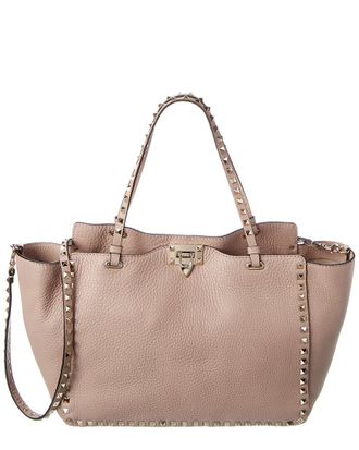 Valentino Rockstud Medium Grainy Leather Tote