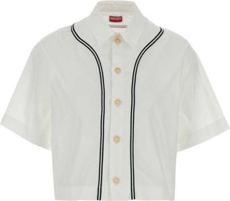 Kenzo White Contrasting Trim Short Sleeves Shirt