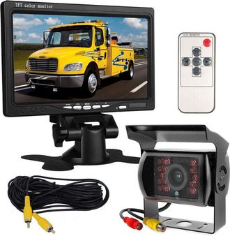 OEM Monitor Lcd Tft Hd De 7 12v-24v - C&aacute;mara De Marcha Atr&aacute;s Impermeable Con Visi&oacute;n Nocturna - &Aacute;ngulo De 120&deg; - Cable De V&iacute;deo De 10 M Para Veh&iacute;culos