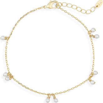 Nordstrom Rack Demi Fine Dangle Anklet in White- Gold at Nordstrom Rack