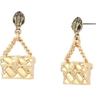 Kurt Geiger Quilt Kensington Bag Drop Earrings in Gold at Nordstrom