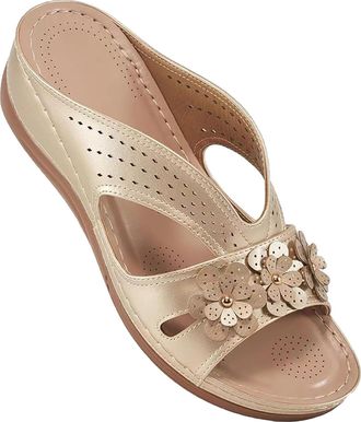 Generic Wedge Sandals for Women, Slip On Non slip Walking Slippers, Breathable Open Toe Summer Platform Sandals, Orthopedic Walking Sandal with Arch Support