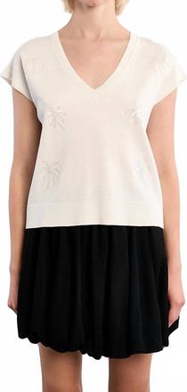 Lili Sidonio x Molly Bracken Palm Beach Party Sequin Knit Top In White