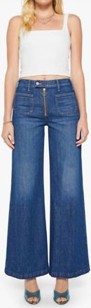 Mother Hustler Roller Patch Zip Heel Jeans In Made In The Shade