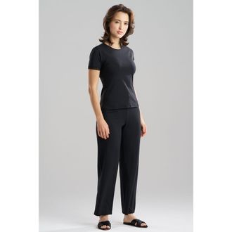 Natori True Bliss T-Shirt PJ Set in Black at Nordstrom, Size X-Small