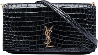 Saint Laurent Pre-owned Cross Body Bags, female, Black, Size: ONE SIZE Pre-owned Cassandre Phone Holder