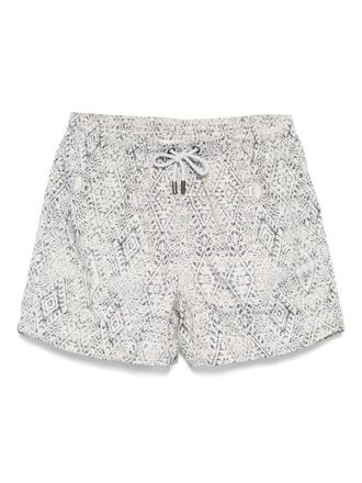 Tooco graphic-print swim shorts - men - Polyester - M - Neutrals