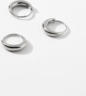 Pilgrim Mirror-dome adjustable rings Set of 3 Exclusive Simons x Pilgrim collection