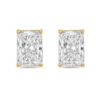 Diana M. Jewels 14Kt Yellow Gold 9.00 cts Lab Grown Radiant Cut Diamond Studs