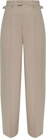 Ami Beige Wide Leg Pleated Pants