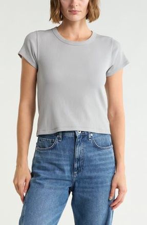 Rag & Bone Essie Crewneck Ribbed Crop T-Shirt in Grey at Nordstrom Rack, Size Xx-Small