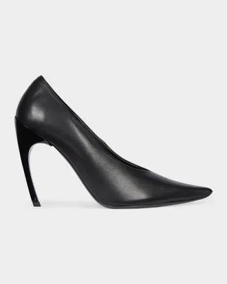 Roger Vivier Choc Decollette 100MM Leather Curved-Heel Pumps