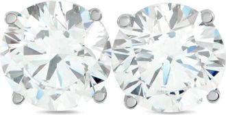 Luxury Bazaar diamond stud earrings - women - 14kt White Gold/Lab Grown Diamond - One Size - Silver