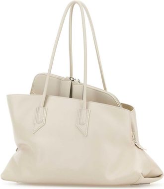 The Attico Womens Ivory Leather Medium La Passeggiata Shoulder Bag Borse A Mano