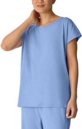 Eileen Fisher Jewel Neck Organic Cotton Pajama Top in Skylight at Nordstrom, Size Xx-Small