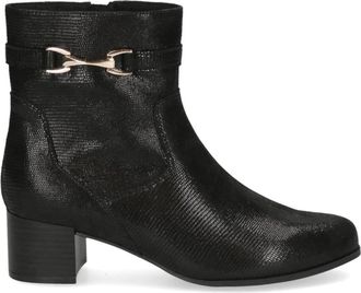 Caprice Enkellaarsjes - Dames - Laarzen met Hak - Zwart - 41 EU - Leer - Schoenen