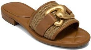 Aerosoles Big Charm Link Slide Sandal in Tan Basket Raffia at Nordstrom Rack, Size 8.5
