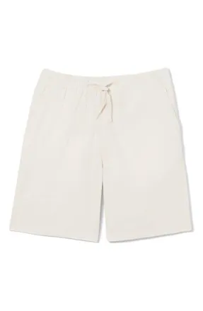 Lacoste Pinstripe Cotton Blend Seersucker Drawstring Shorts in Flour/Naturel Clair at Nordstrom, Size 4