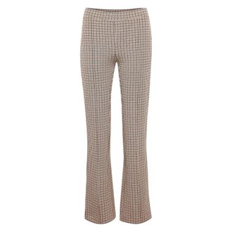 Part Two Broeken, Dames, Bruin, L, Polyester, Ultimate Flare Broek - Toasted Coconut Check