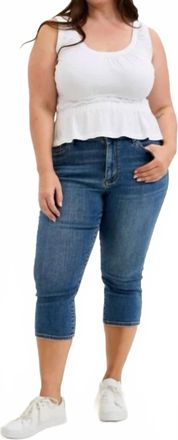Judy Blue Womens Mid-Rise Capri Pants - Plus In Blue