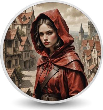 OEM Cr&oacute;nicas De Los Guardianes Encapuchados: El Ejecutor Rub&iacute; (moneda De Plata De 1 Oz)