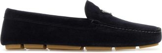 Prada Navy Blue Suede Loafers