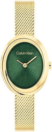 Calvin Klein Reloj correa de malla y bisel ovalado retorcido