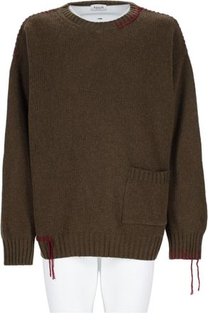 Amish Chunky Knit Cropped Sweater With Distressed Details