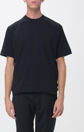 Paolo Pecora T-shirt girocollo in cotone a maniche corte con spalle cadute