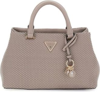 Guess Phaedra Geweven Kleine Satchel - Dames - Handtassen - Beige - ONE Size - Polyester - Tassen