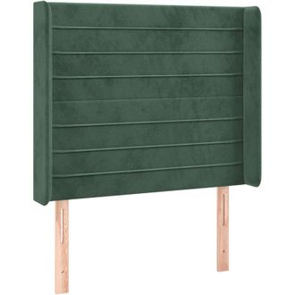 vidaXL Cabecero Con Led De Terciopelo Verde Oscuro 83x16x118/128 Cm Vidaxl