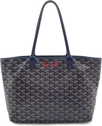 Goyard Artois PM Tote Bag Coated Canvas Leather Navy