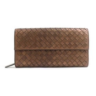 Bottega Veneta Metallic Brown Intrecciato Long Wallet (Bi-Fold) (Pre-Owned)