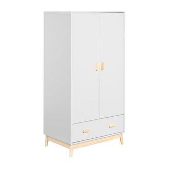 Mobili Rebecca Mobili Rebecca - Armario Aegle 175x80x55 Mdf Pino Blanco Marr&oacute;n Escandinavo Para Montar