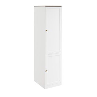 SoBuy Sobuy Armario Blanco Peque&ntilde;o Con 2 Puertas Ropero Moderno Estrecho Con Barra Armario De Melamina Para Dormitorio, Pasillo O Vestidor 45&times;55&times;187 Cm Capa