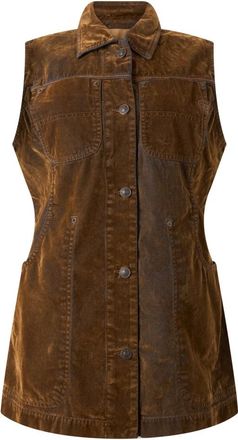 Diesel Chaleco de mezclilla - Jackets - Mujer - Marr&oacute;n - L