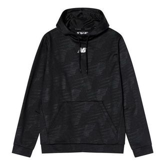 New Balance Essentials Allover Print Hoodie Black AMT93023-BK