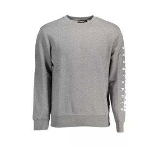 Napapijri Sweatshirts, male, Gray, XL, Grey Cotton Blend Stylish Jumper